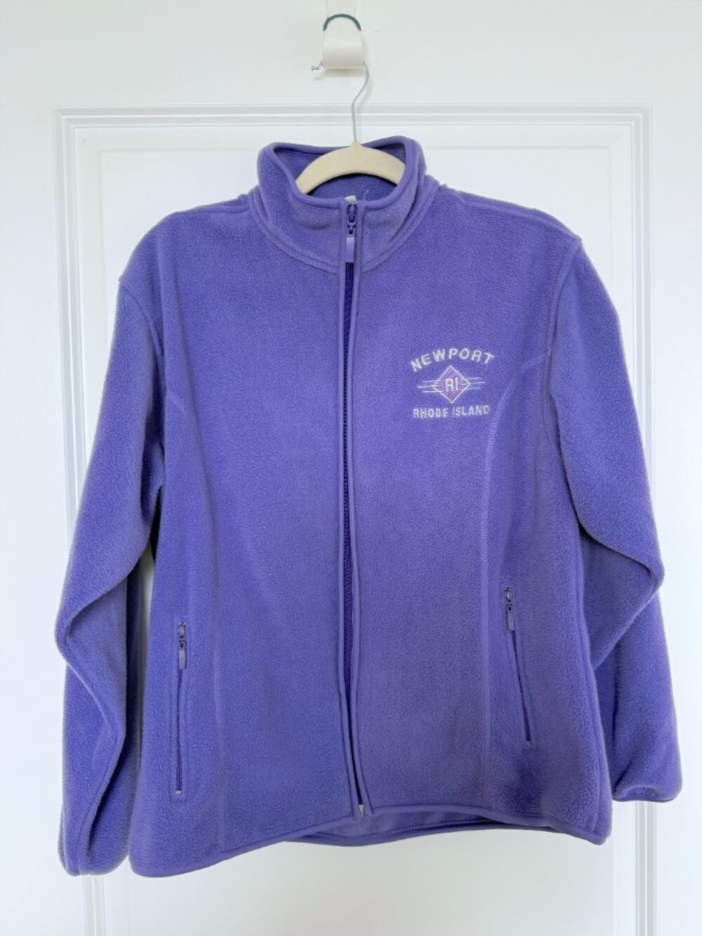 Vintage Newport Rhode Island Lilac Purple Fleece Zipper Jacket - Fits like M
